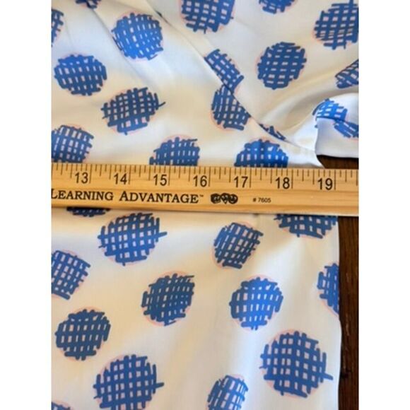 🎨 NWT Emily McCarthy Blue Polka Dot Long Sleeve Dress - Size S- gorgeous 🎨 - Picture 11 of 14